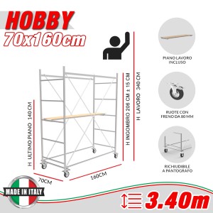 Trabattello HOBBY Altezza lavoro 3,40 metri