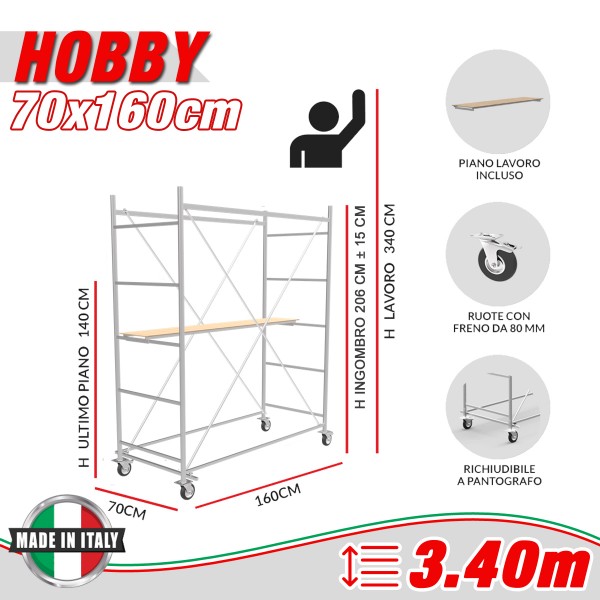 Trabattello HOBBY Altezza lavoro 3,40 metri